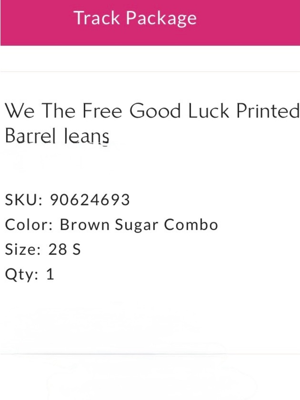 We The Free Good Luck Printed Barrel Jean, size 28 short, worn once, fit like 27 - Picture 9 of 11